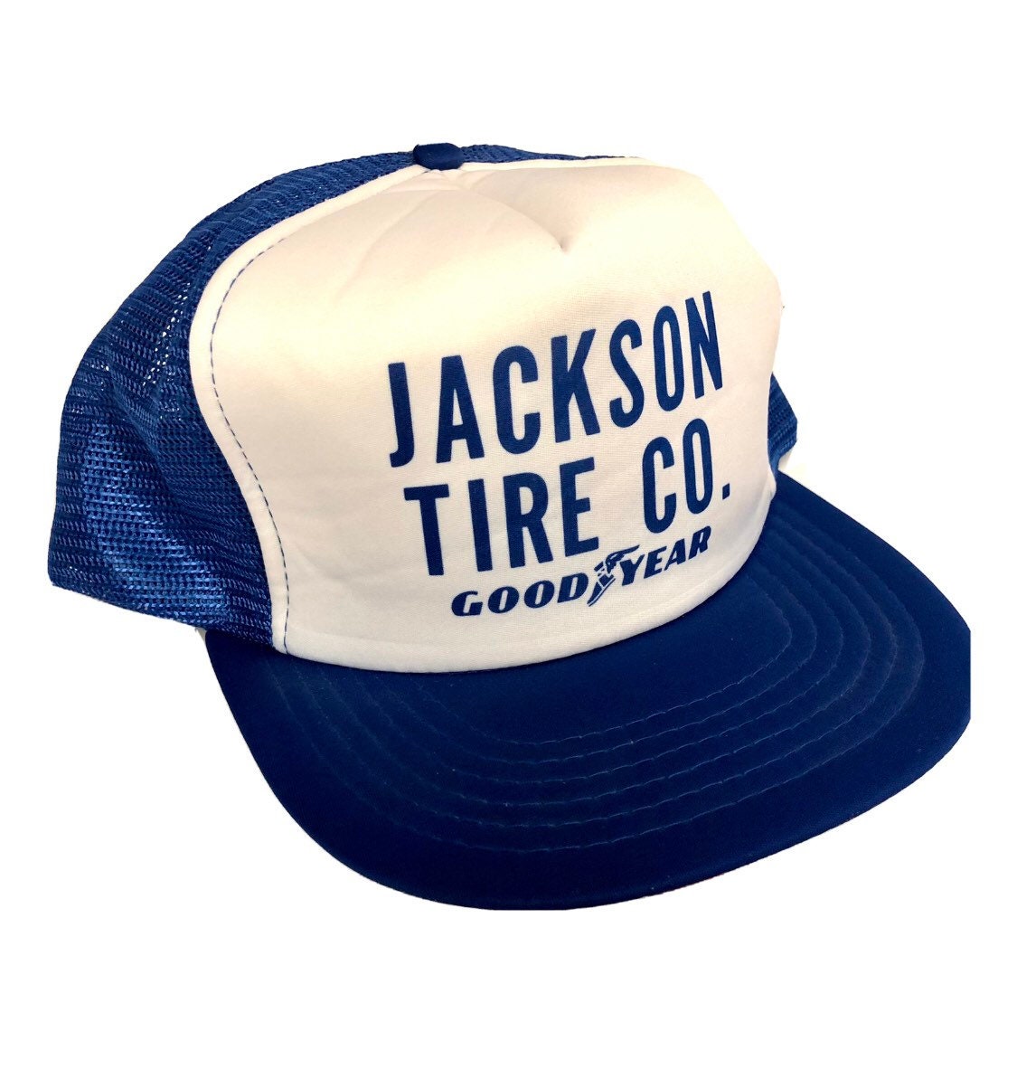 Nos New Vintage 80's Sam Sen GOODYEAR Jackson TIRES Mesh TRUCKER