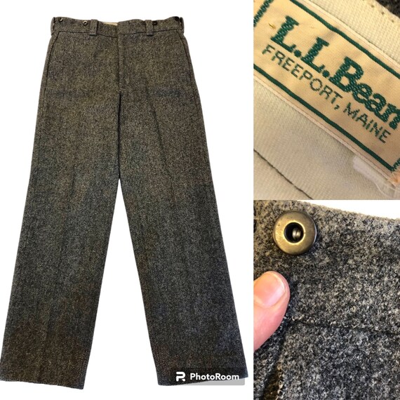 Vintage 60's LL Bean THICK Wool Tweed Trousers Winter Hunting Field Pants  USA 34 