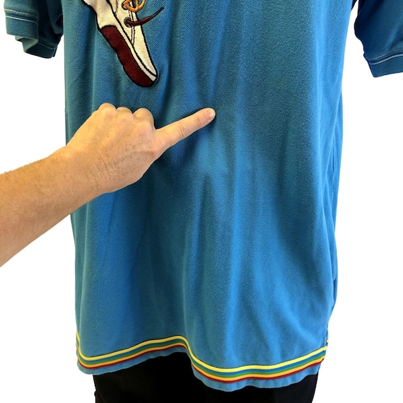 Vintage Y2K COOGI AQUA Blue RAINBOW Stripe Streetwear Sneakers