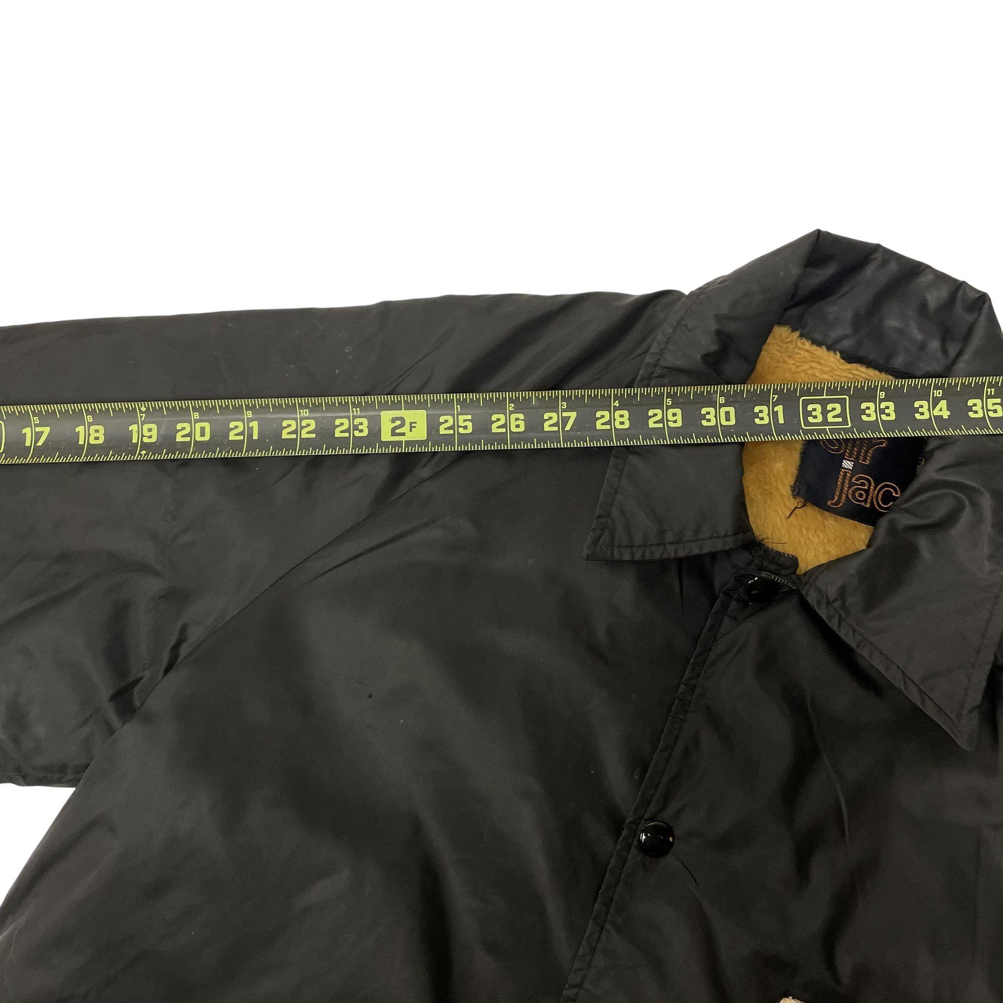 Vintage 60 70's Sir Jac Men Black Nylon Fleece Lined NFL