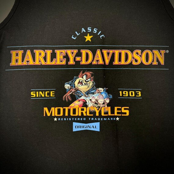 Nos Vintage 90's HARLEY DAVIDSON Looney Tunes Tank Top TASMANIAN
