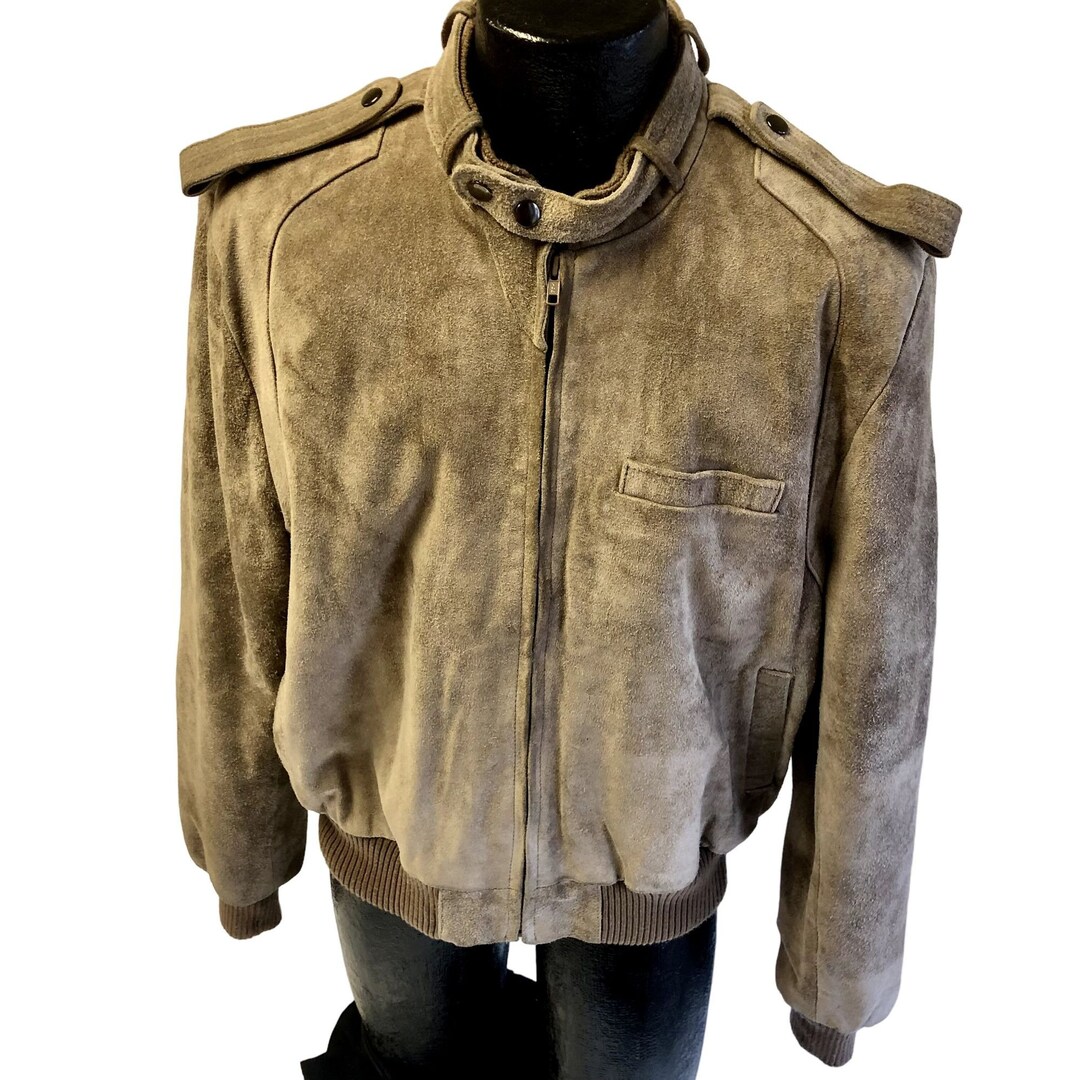 Vintage 80's Alvin Josef Heavy Suede CAFE RACER Jacket Moto
