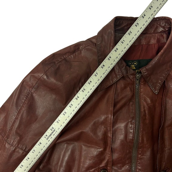 Vintage Lakeland Men Oxblood Leather Bomber CAFE … - image 9