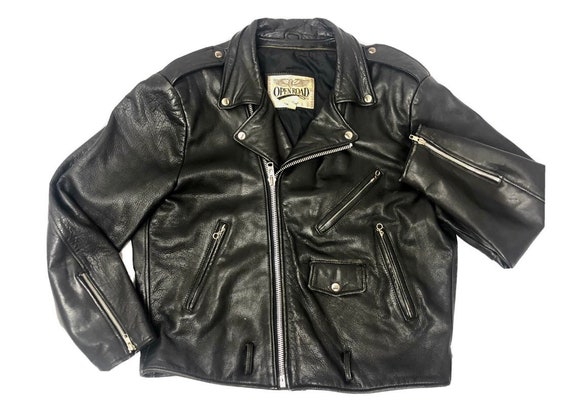 Vintage 90's Open Road Black Leather Motorcycle Riding