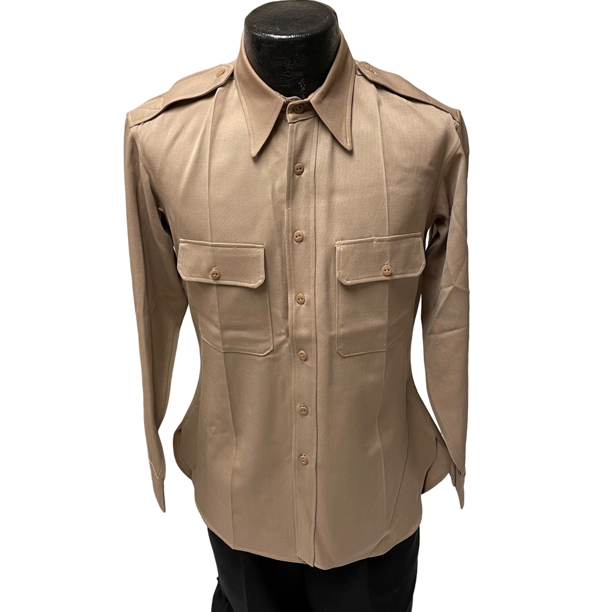 60's】rayon gabardine shirt SPECIAL] 60s Rayon Gabardine Shirt