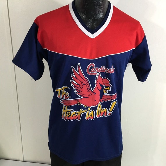 Vintage 80's MLB St Louis Cardinals SAND KNIT Jersey the Heat is