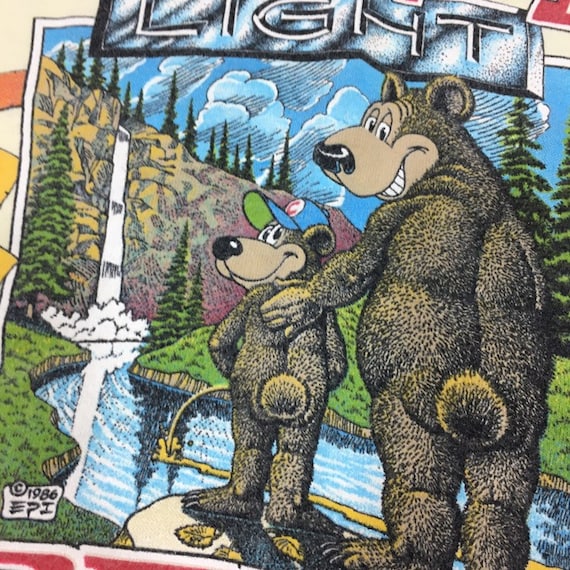 Vintage 1986 Hanes BEAR WHIZ Light BEER Taste Filling Less Great