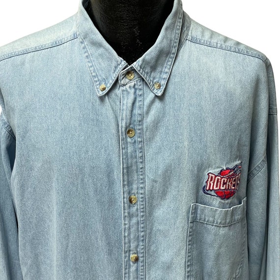 Vintage 80's True Fan Sportswear Men Blue Denim H… - image 2