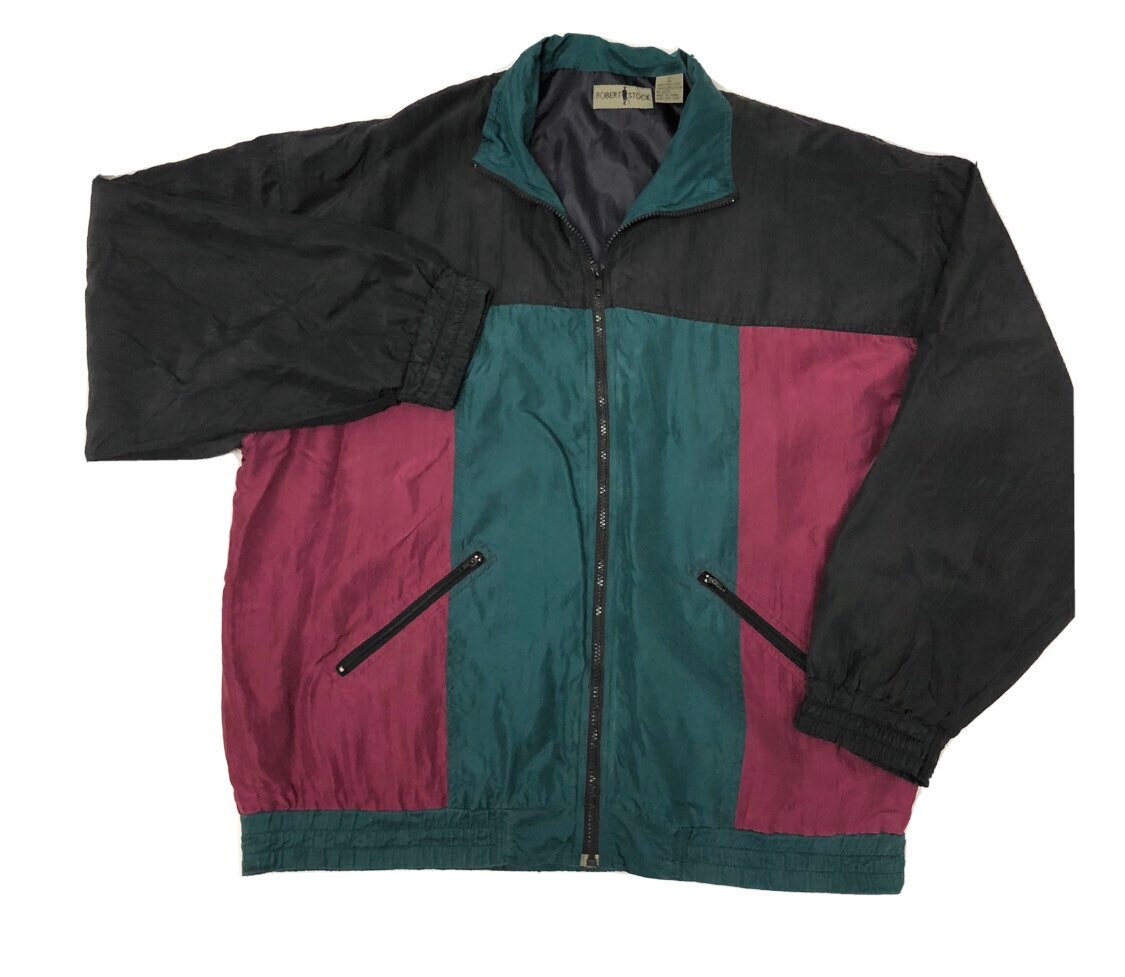 Vintage 80 90's Robert Stock Silk Windbreaker COLORBLOCK
