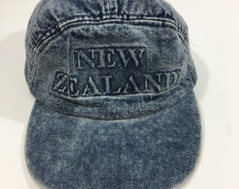 Vintage 80 90's ACID WASH Blue Jean Roughneck Denim Trucker Hat