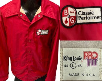 Vintage 70’s King Louie Men's Red B&G CLASSIC PERFORMER Windbreaker USA Nylon Jacket L