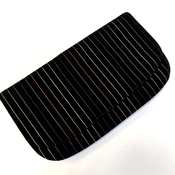 Vintage 80's Robert Ferenc Frenchy of California VELVET RAINBOW Stripe Clutch CHIC Purse