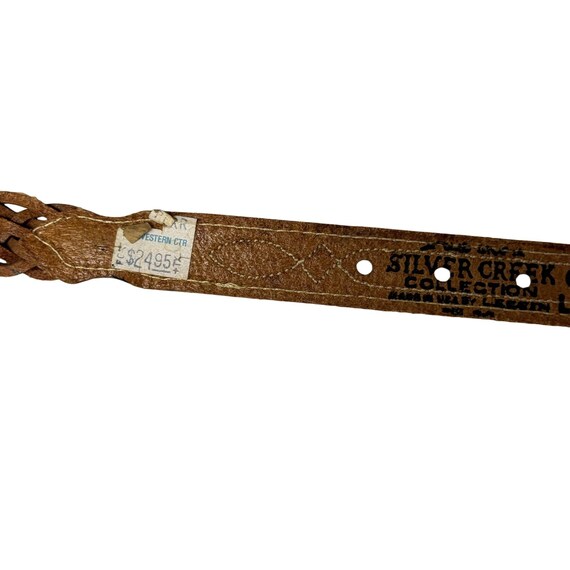 Vintage 1990 Silver Creek Leather Belt w Western Charm Attached Sz 26 Boho NOS New Vintage 90 main image 4