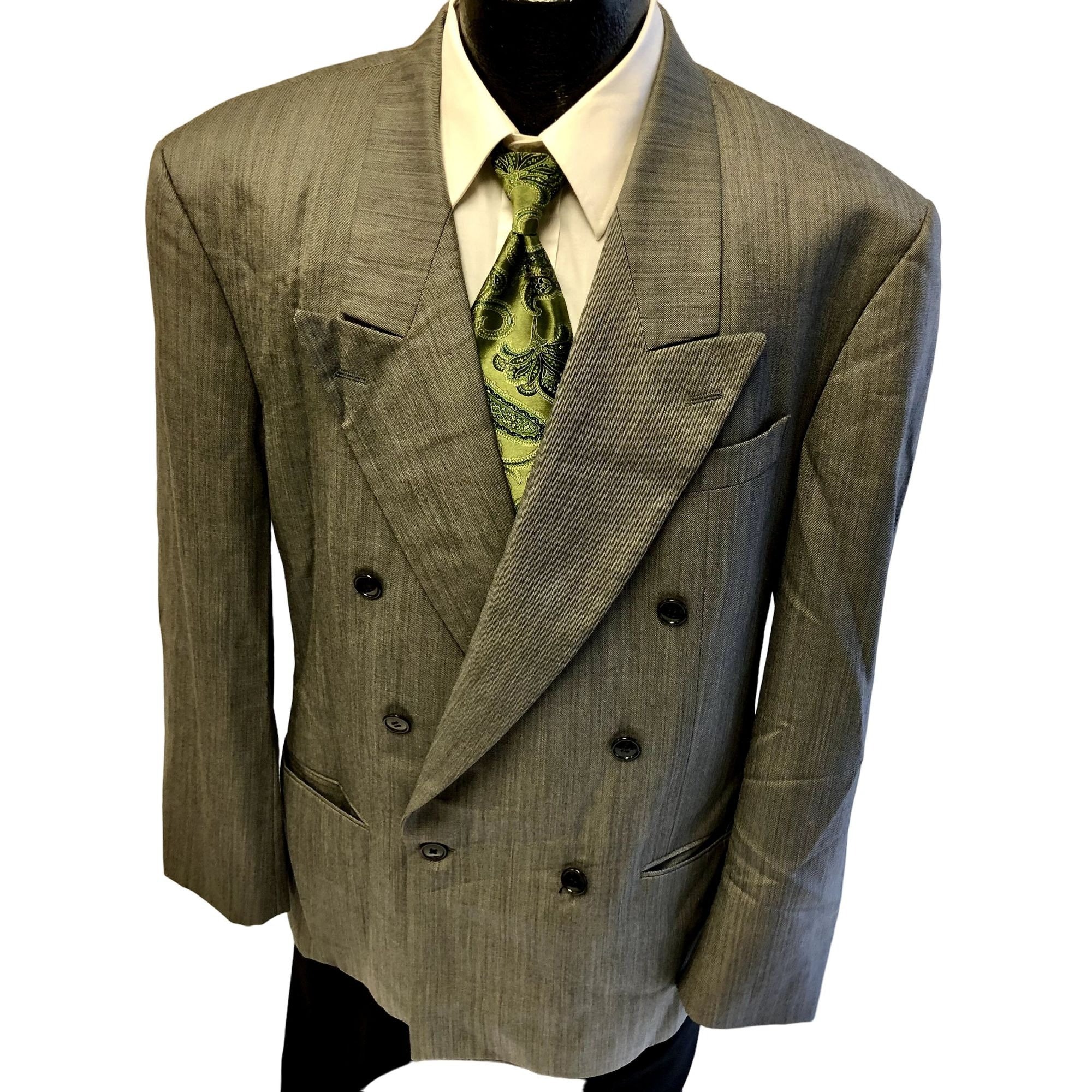 Vintage Yves Saint Laurent Sport Coat BIRDSEYE Double Breasted