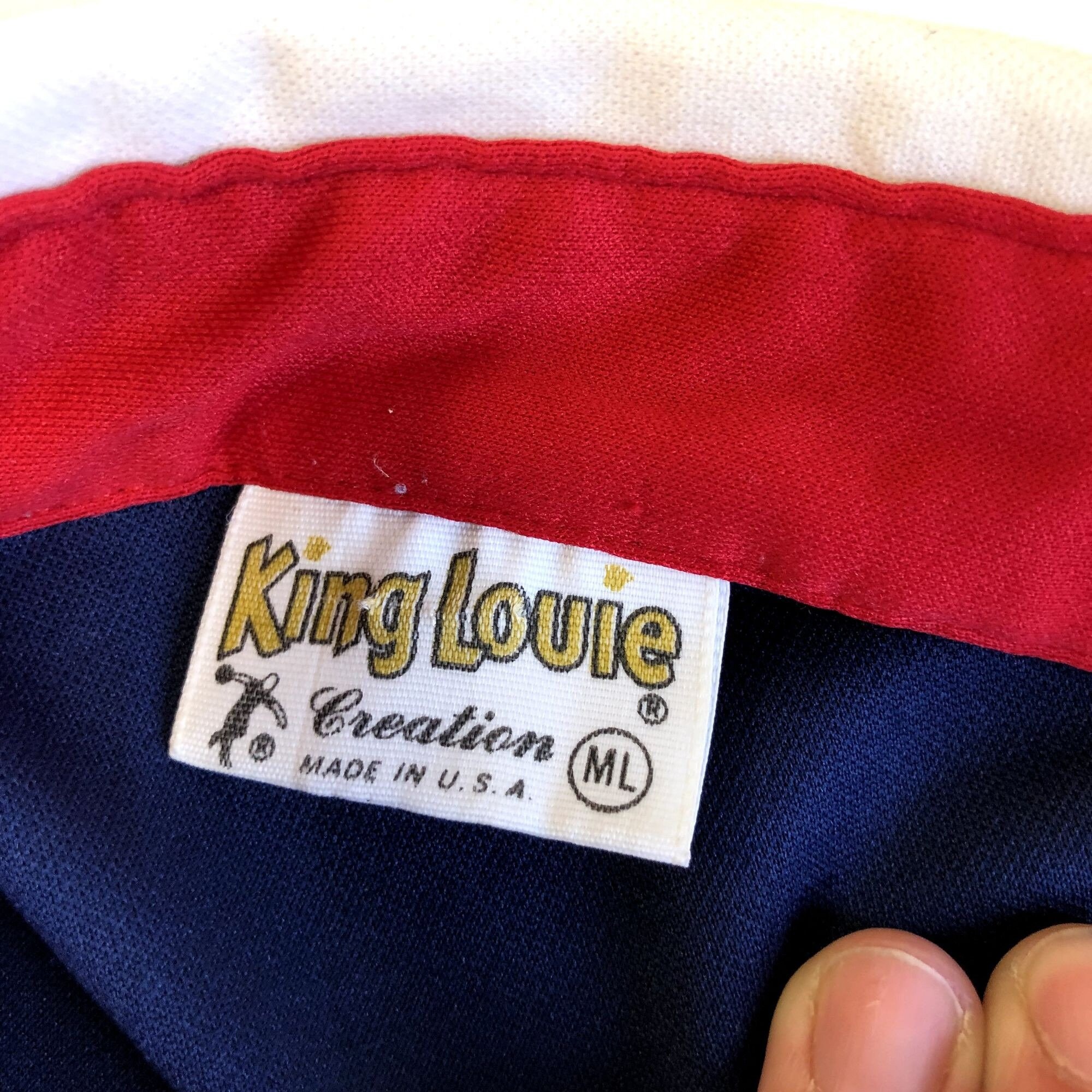 Vintage 60's King Louie Men's Blue White Collar Farm & Home