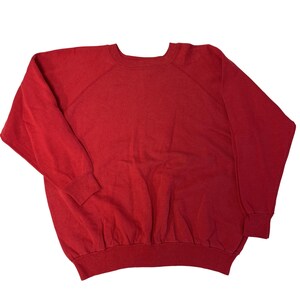 Vintage 70-80-tals röd atletisk gymträningströja 50/50 raglan tröja L