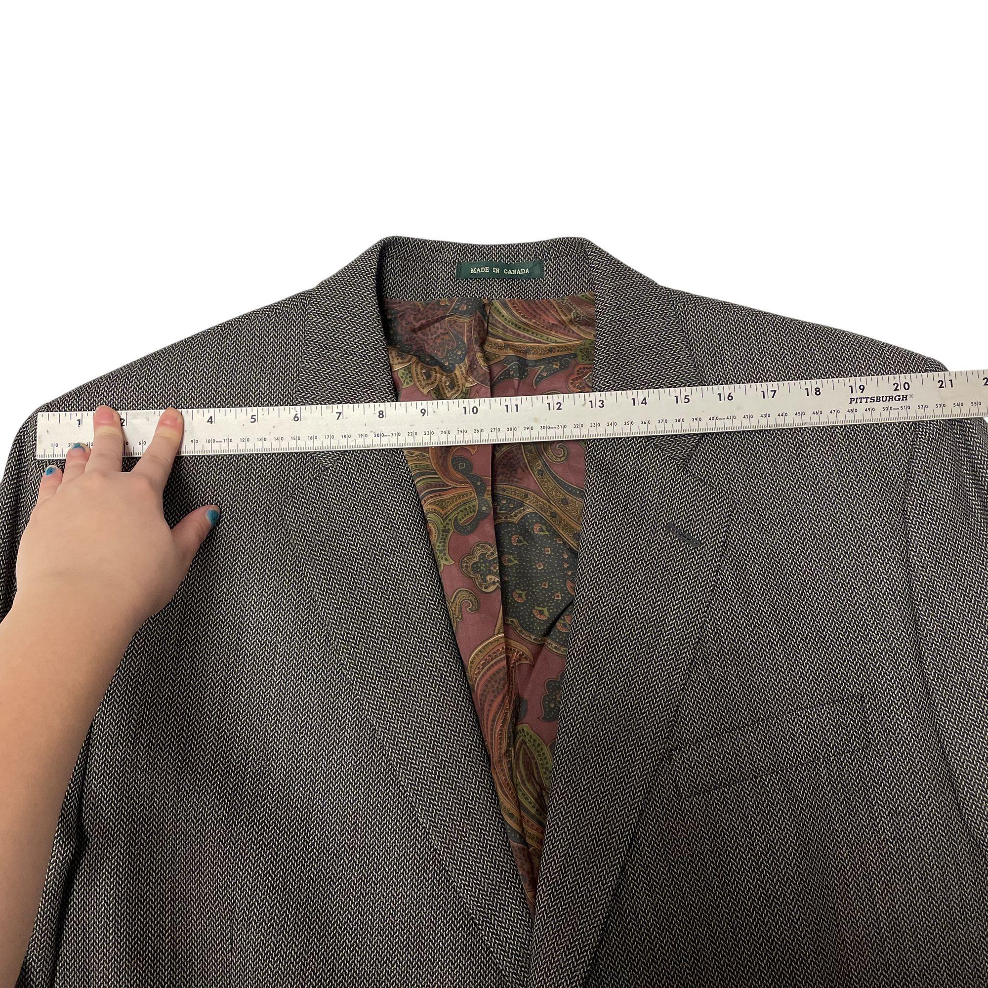 Vintage 90's Ralph Lauren Men's Black White Sport Coat HERRINGBONE