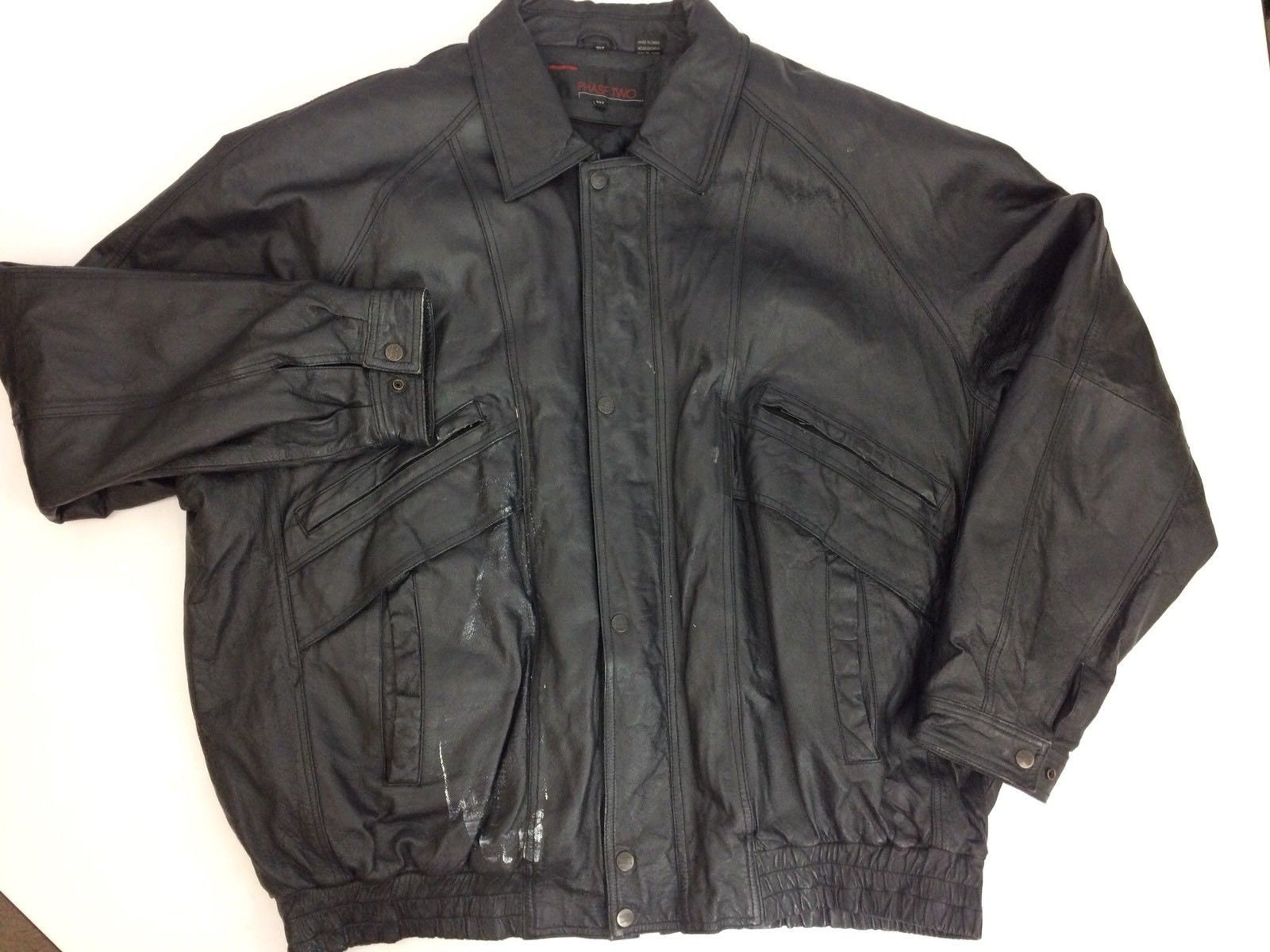 Vintage 80's Phase Two Men BLACK Leather MOTORCYCLE Biker - Etsy