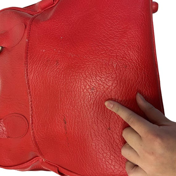 Vintage 70's SEARS Red ESCORT Carry on Tote Overnight Luggage Mod