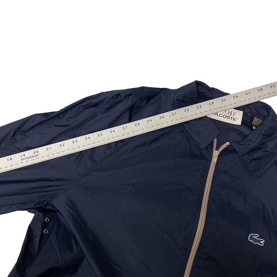 Vintage 80's Izod Lacoste Men's Navy Blue NYLON Jacket ALLIGATOR