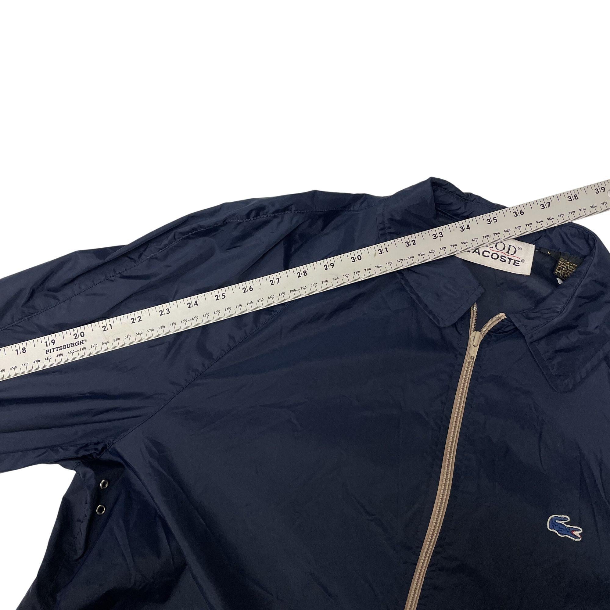 Vintage 80's Izod Lacoste Men's Navy Blue NYLON Jacket ALLIGATOR