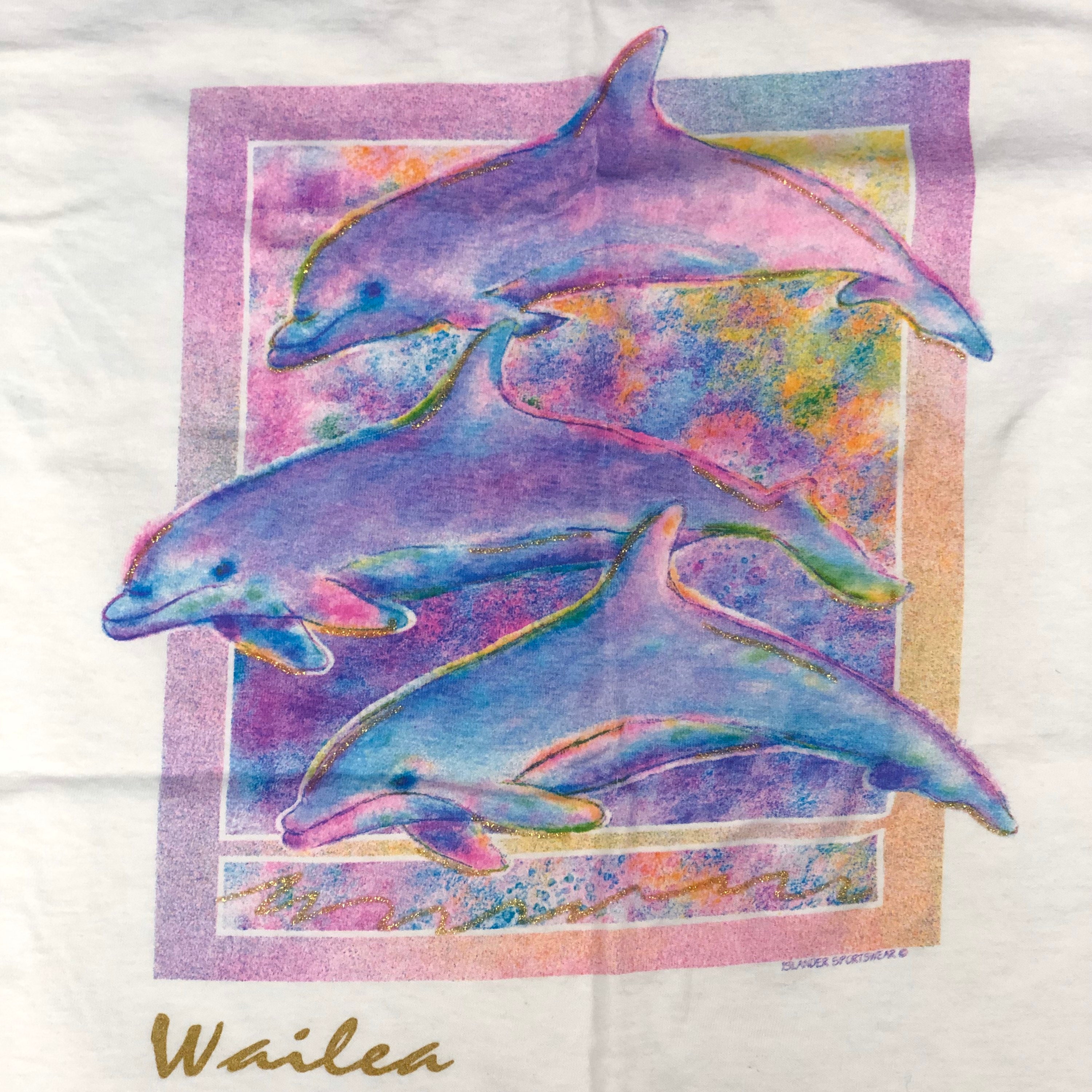 Vintage 80's Islander Sportswear PASTEL Dolphins Painted Vintage 80's Islander Sportswear PASTEL Dolphins Painted