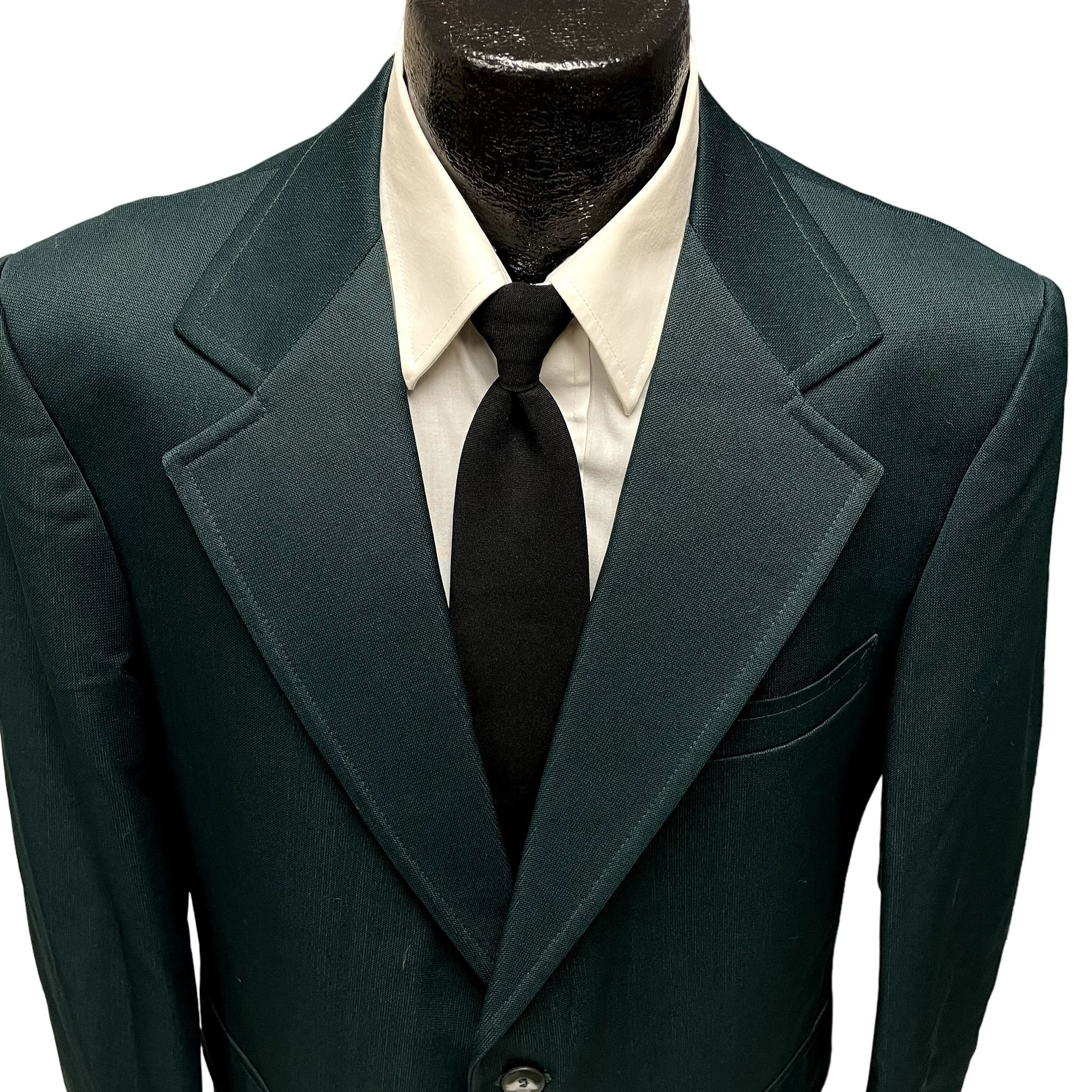 Veste Blazer Vintage Années 70 Montgomery Ward - Taille 44, Vert Forêt, Style Disco Et Business