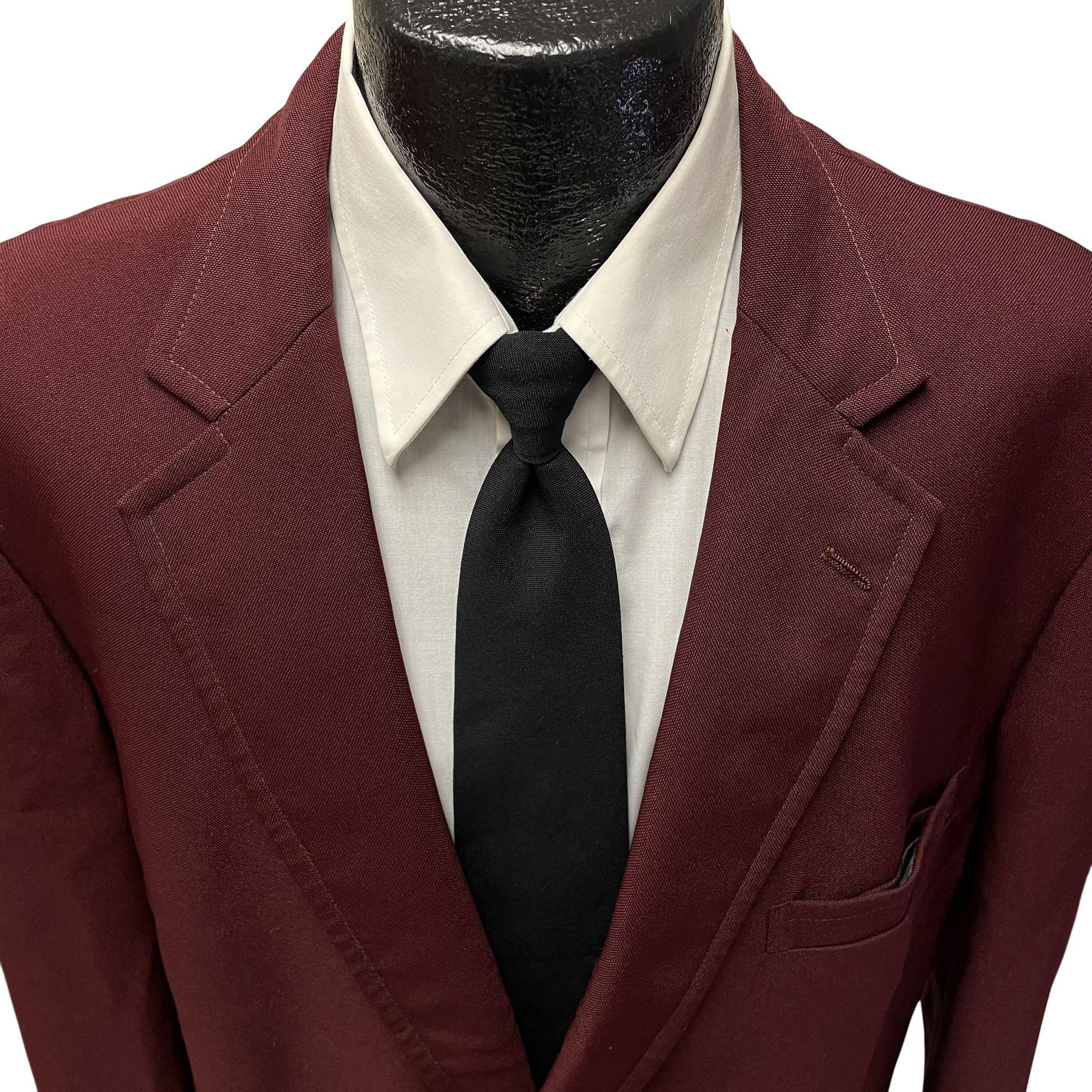 Vintage 80's Men's Maroon Burgundy Sport Coat Double Breasted