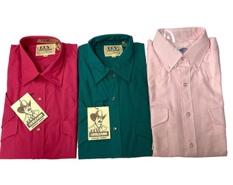 【希少】「ELY CATTLEMAN」ウェスタンシャツ 緑 グリーン エリーキャトルマン 70s ヴィンテージ チェック柄 長袖
