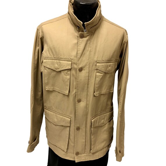 Chaps Ralph Lauren Men Khaki SAFARI Jacket Cotton FLANNEL