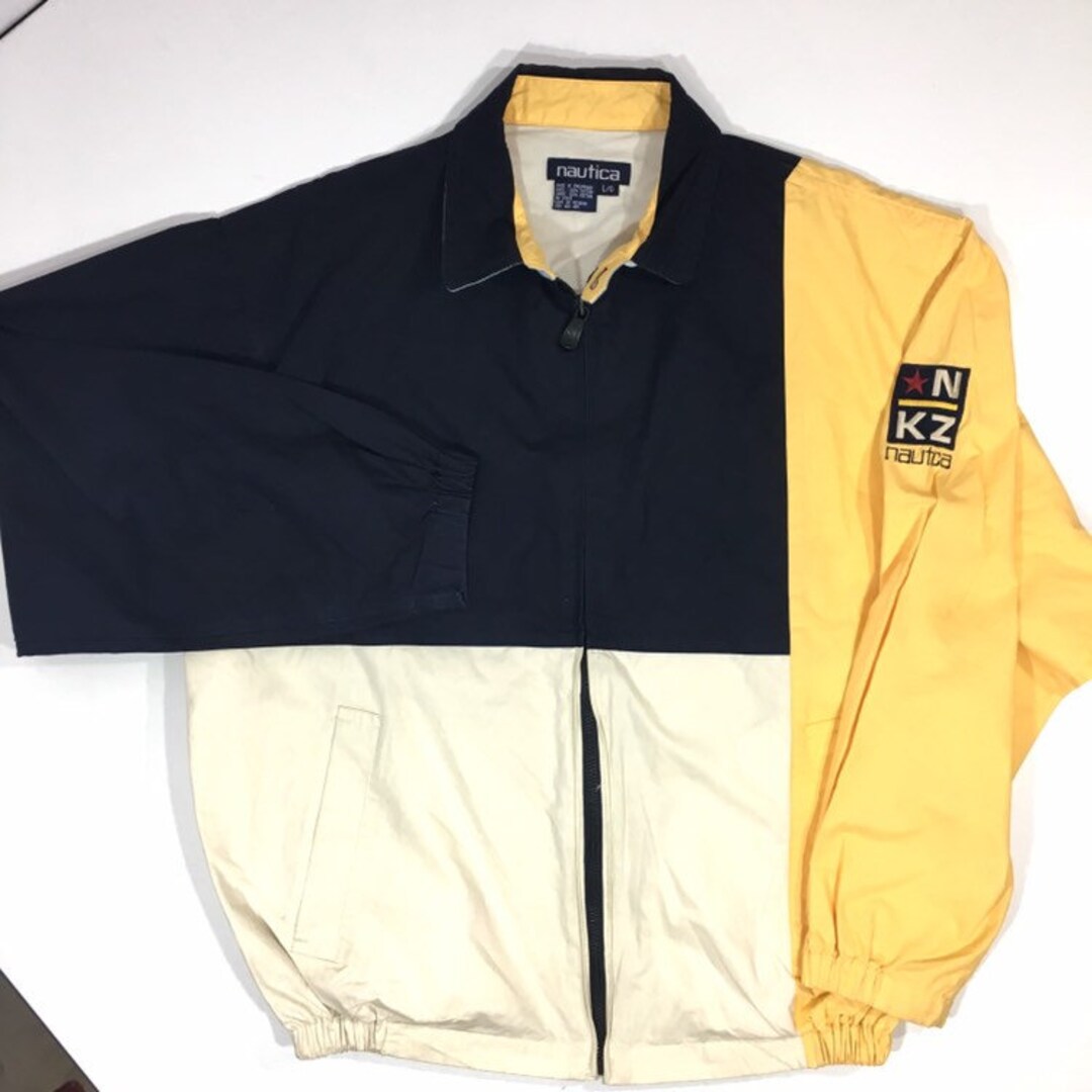 Vintage 90's NAUTICA Men's Blue Yellow White Bold COLORBLOCK Vintage 90's NAUTICA Men's Blue Yellow White Bold COLORBLOCK