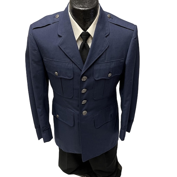 Vintage 70's USAF Men's Navy Blue Wool Sport Coat US Air Force MILITARY Officers Jacket Tropical Uniform Blazer 39 S Vintage 70's USAF Men's Navy Blue Wool Sport Coat US Air Force MILITARY Officers Jacket Tropical Uniform Blazer 39 S