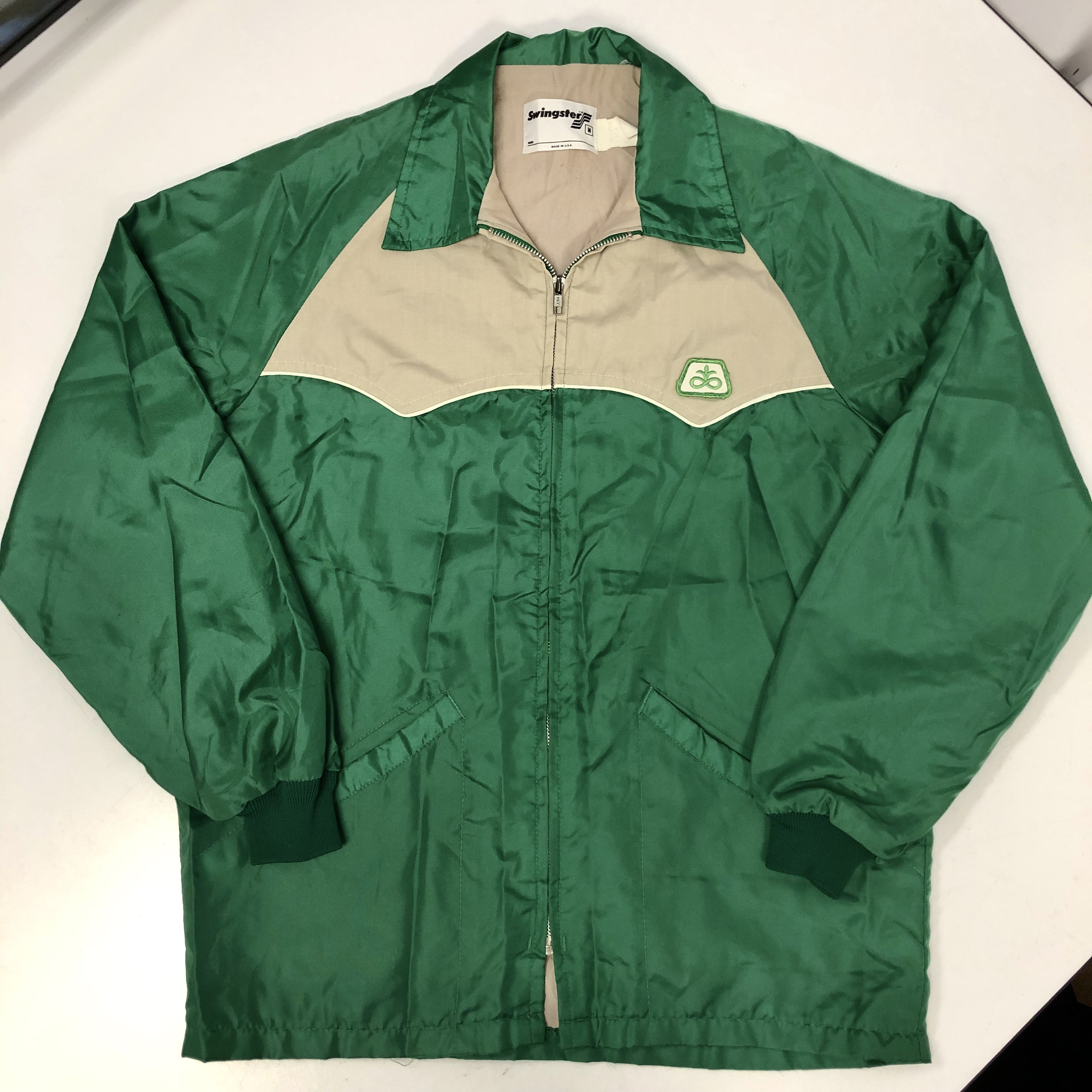 Vintage 70-80's Swingster Men Shiny Green Pioneer SEED Nylon Vintage 70-80's Swingster Men Shiny Green Pioneer SEED Nylon