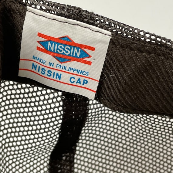 NOS New Vtg 80’s Nissin Brown Mesh TRUCKER Hat No… - image 6