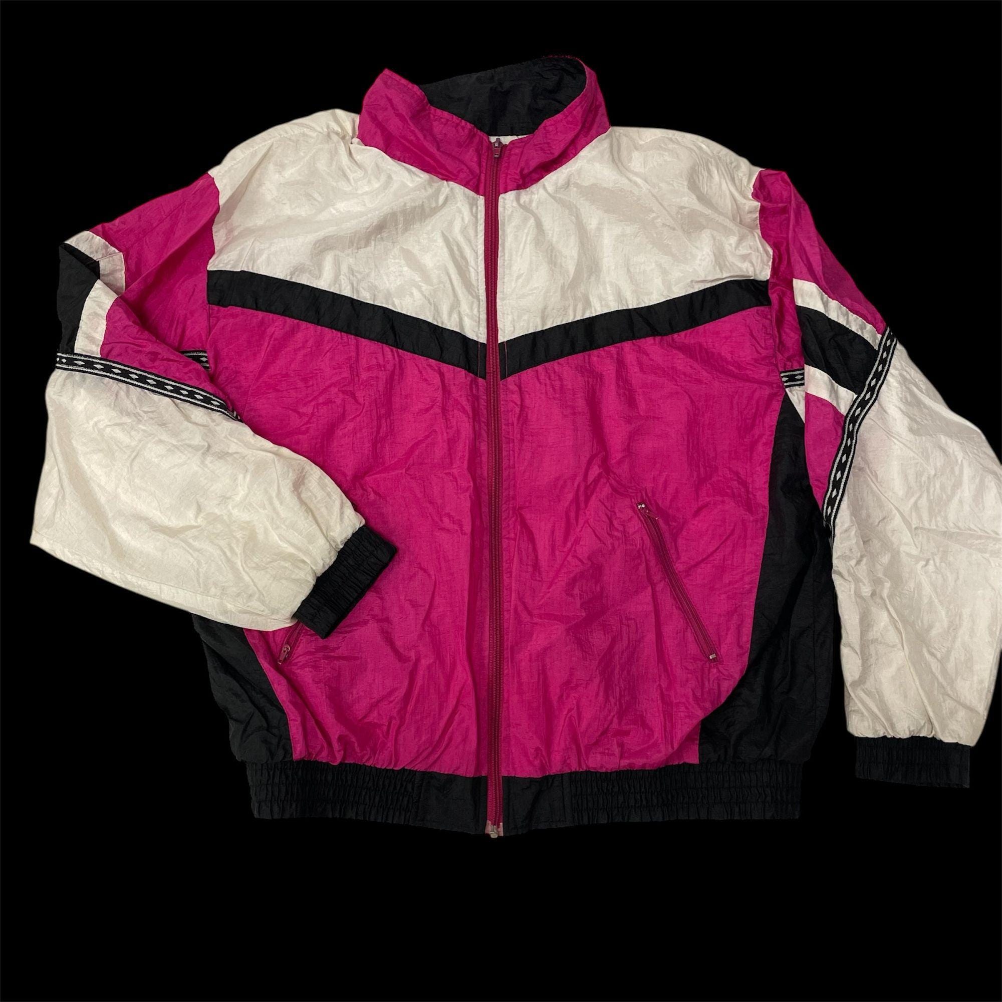 Vintage 80 90's Sunterra Hot PINK White Black COLOR BLOCK
