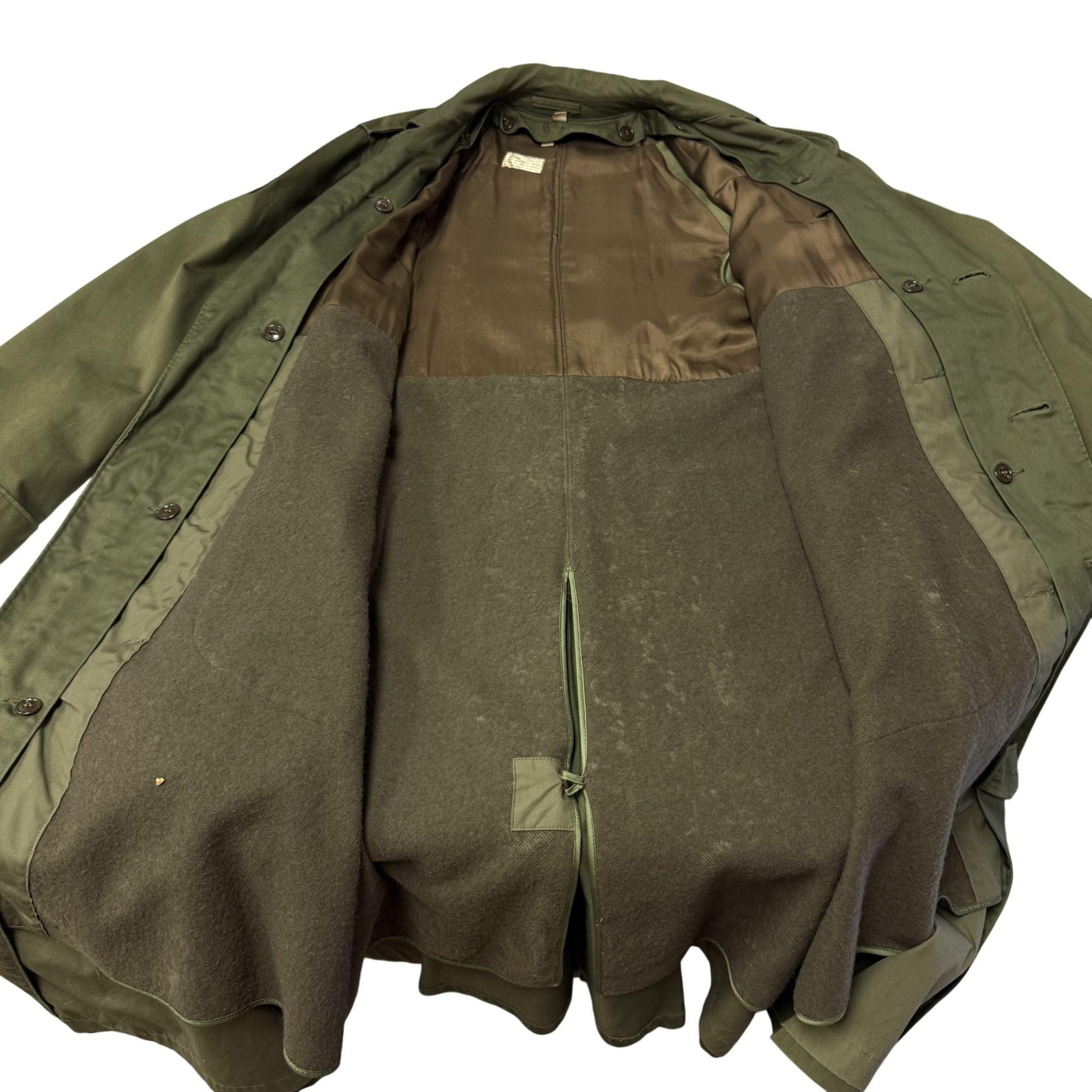 Vintage 50's Men Military Overcoat OG107 KOREAN WAR 1953 US 3rd