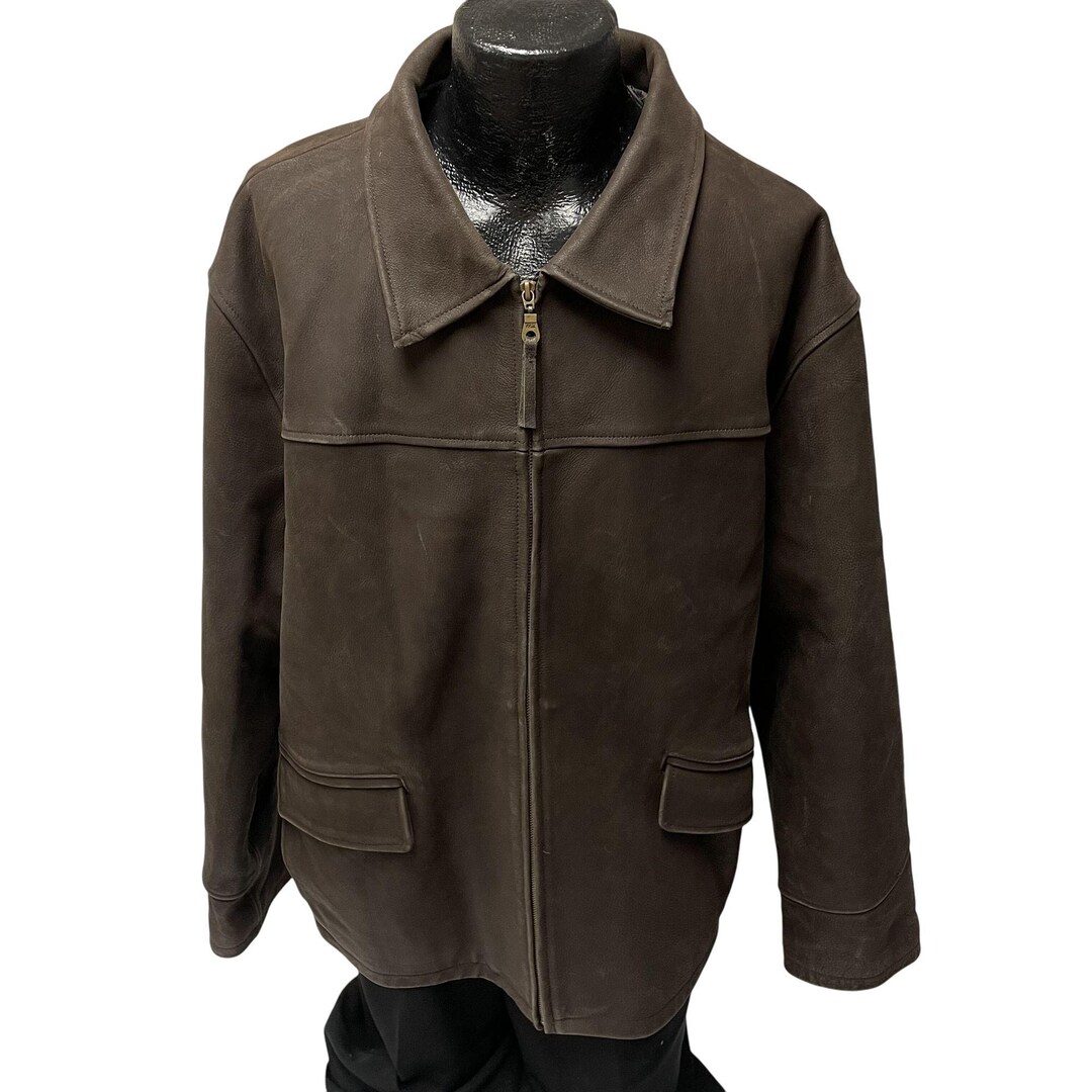 leather jacket brown archive y2k エディ期似 leather jacket brown archive y2k エディ期似 - メルカリ