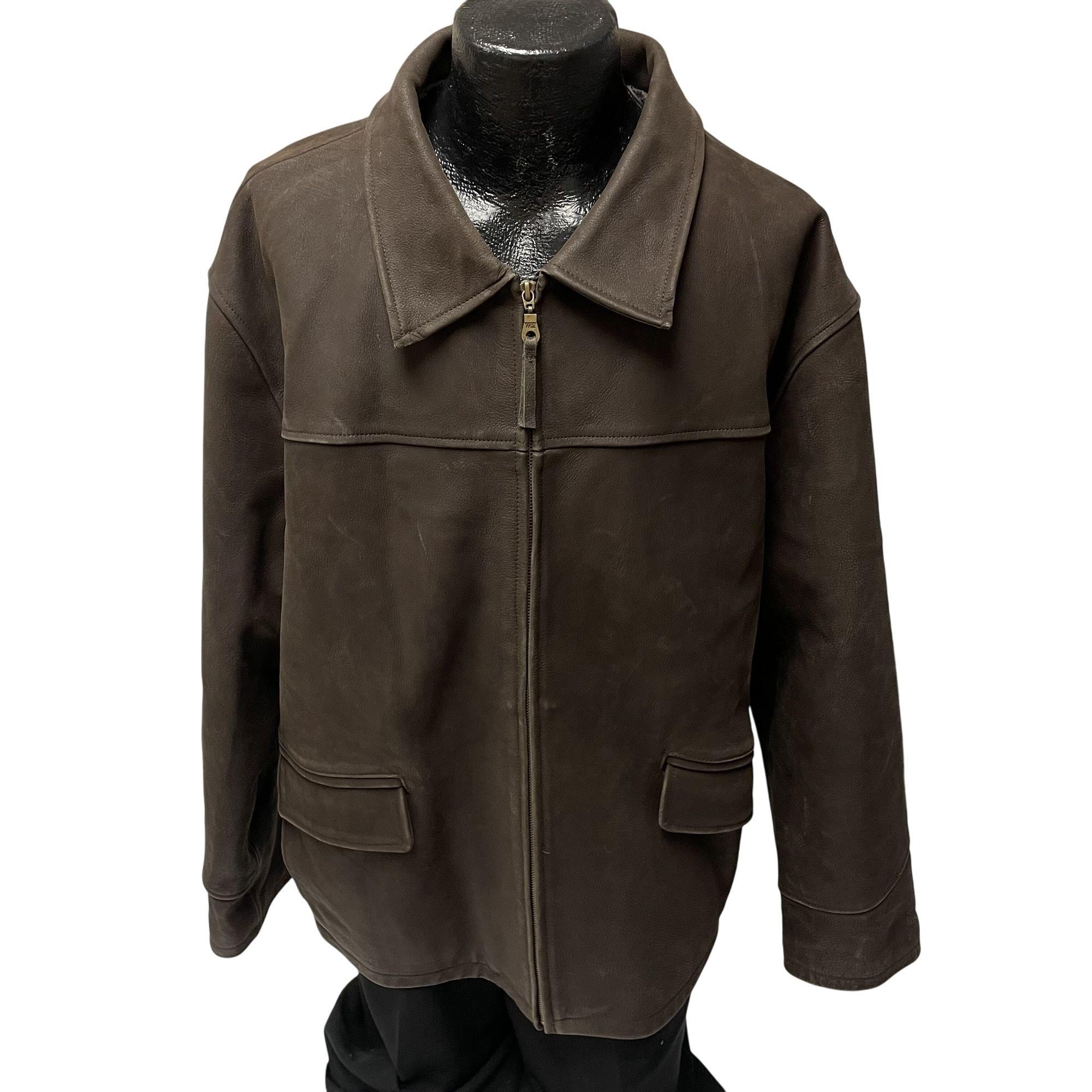 Vintage Y2K Cherokee Men Brown ULTRA SOFT Leather Coat