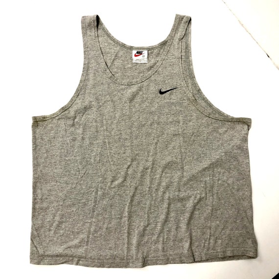 Vintage 90's Nike USA Made HEATHER Gray Tank Top ATHLETIC Workout