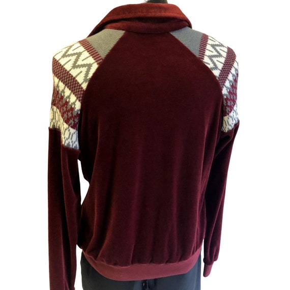 Vintage 60's Probe Men's Maroon VELVET Mod Knit P… - image 3