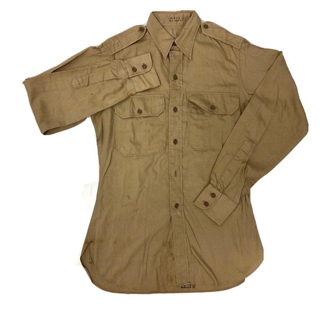 Vintage 1948 Bo-jack Poplin Khaki Military USA US Army WWII Vintage 1948 Bo-jack Poplin Khaki Military USA US Army WWII