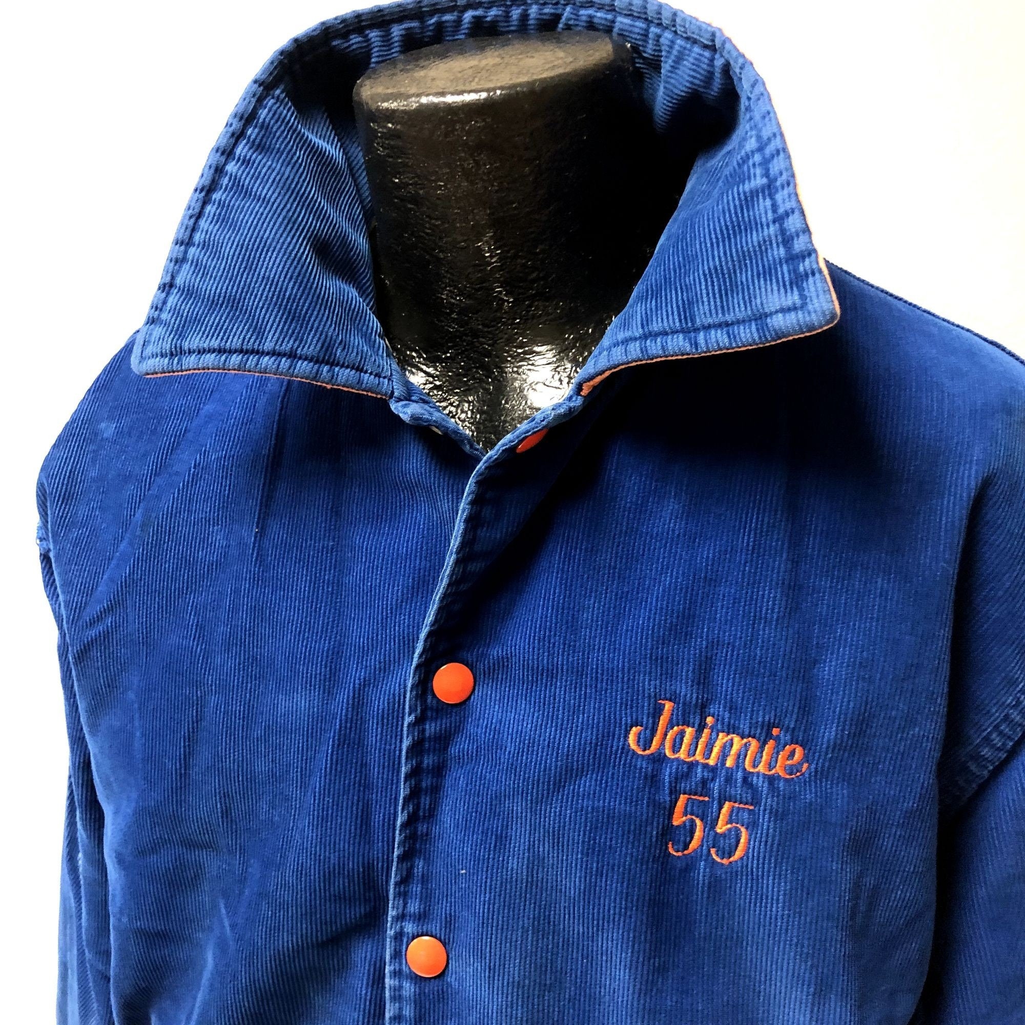 Vintage 70's Rennoc Blue Corduroy Varsity Coat KEEFE TECH
