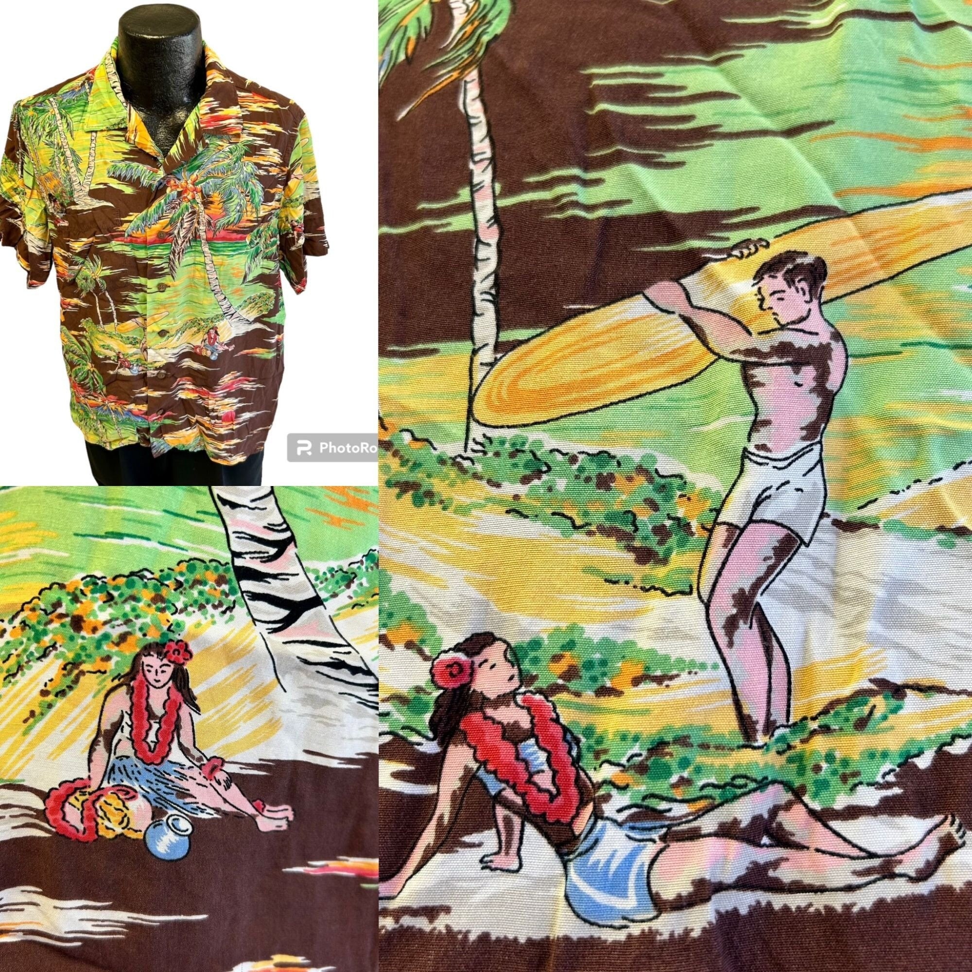 90s Polo Ralph Lauren CLAYTON Dragon Rayon Loop Shirt XL