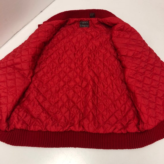Vintage 70 80's Country Touch Red Corduroy Knit Q… - image 3