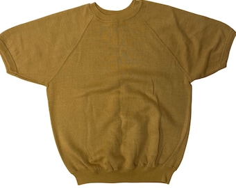 Vintage 50 60's Kodel Men Gold Manga corta Athletic Gym Workout RAGLAN 50/50 Sudadera