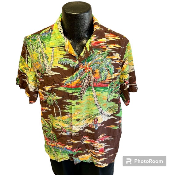 Vintage 80's Polo Ralph Lauren Rayon Hawaiian LOOP Collar