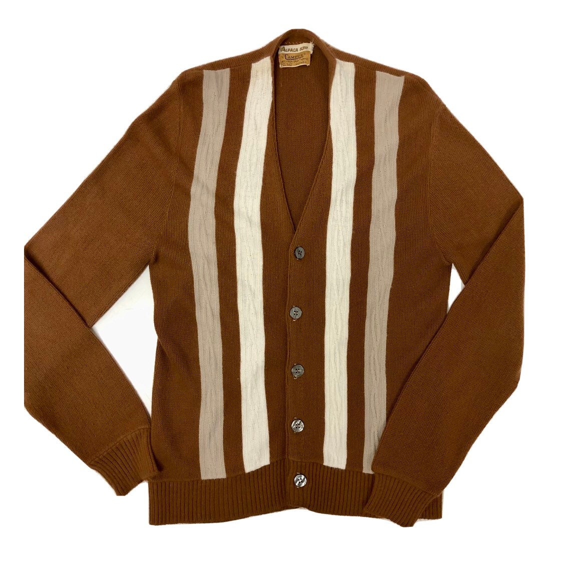 希少】60´s Campus Panel Knit Cardigan-