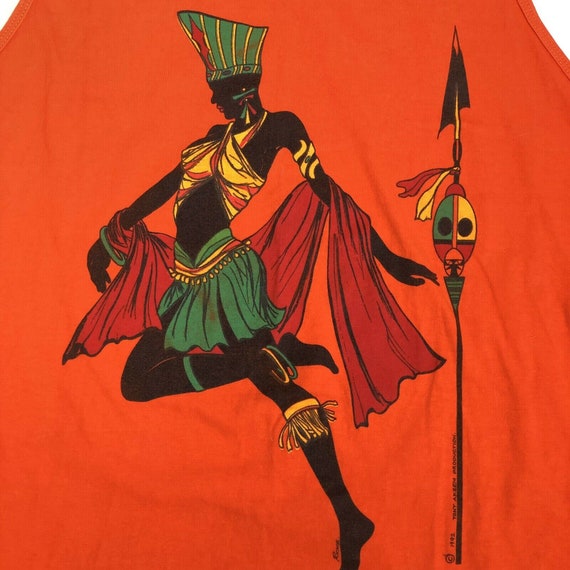 Vintage 90's Jerzees 1992 Tony Akeem ART Orange T… - image 2