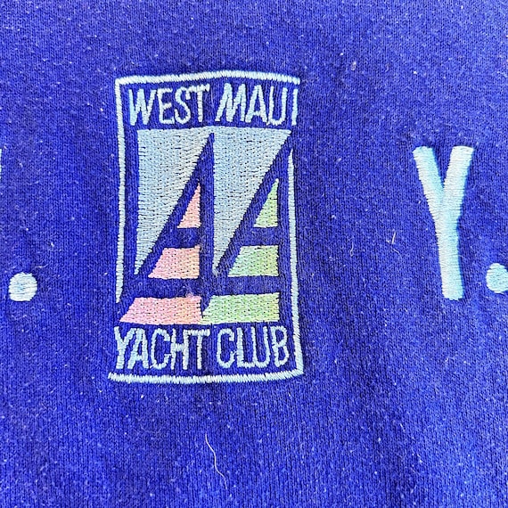 Vintage 80's Crazy Shirts Blue WMYC West MAUI YAC… - image 4
