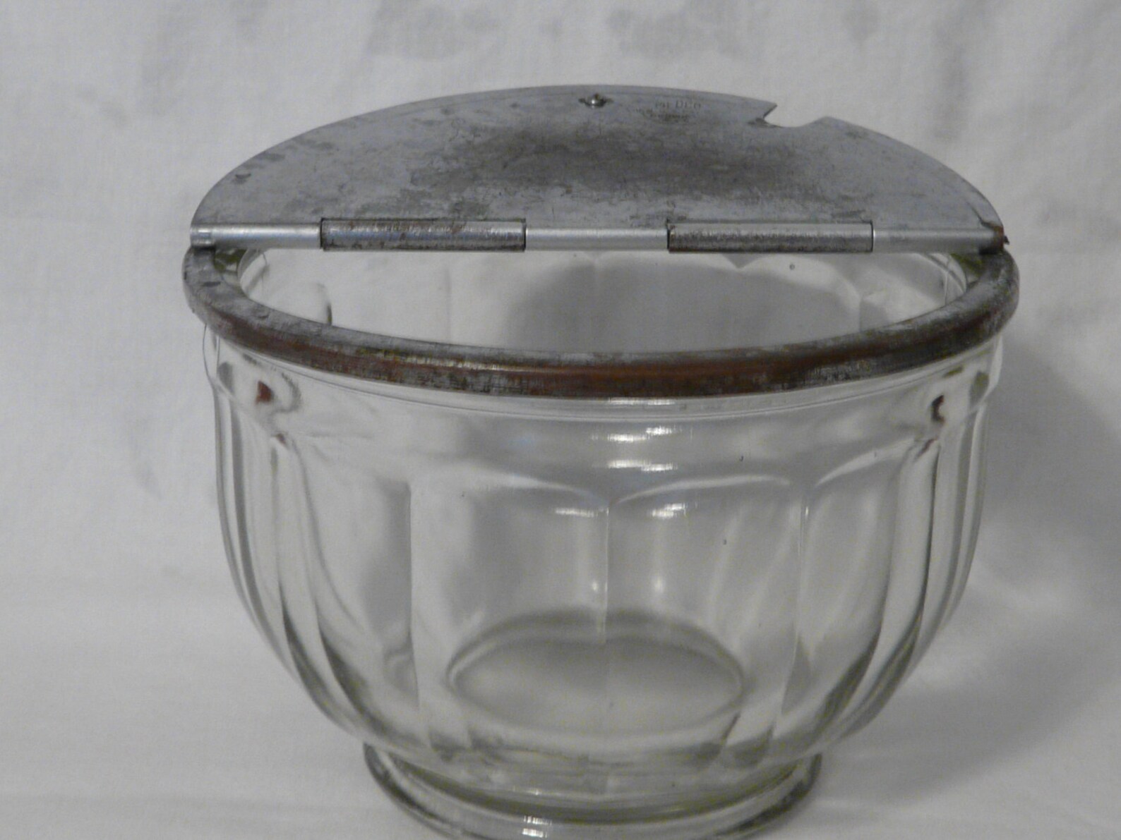 Vintage Glass Sugar Bowl with Hinged Stainless Steel Lid 12oz Etsy
